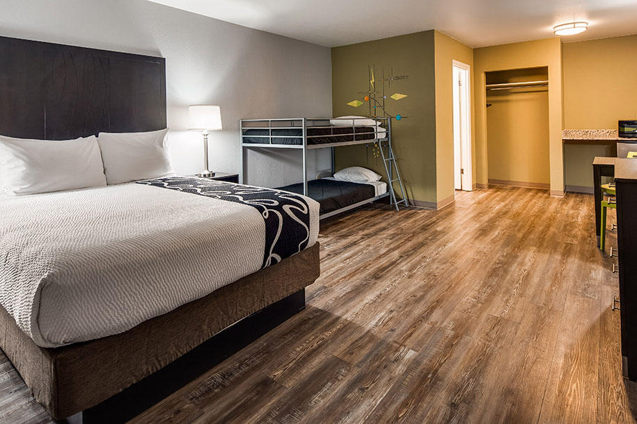 family room with bunk beds